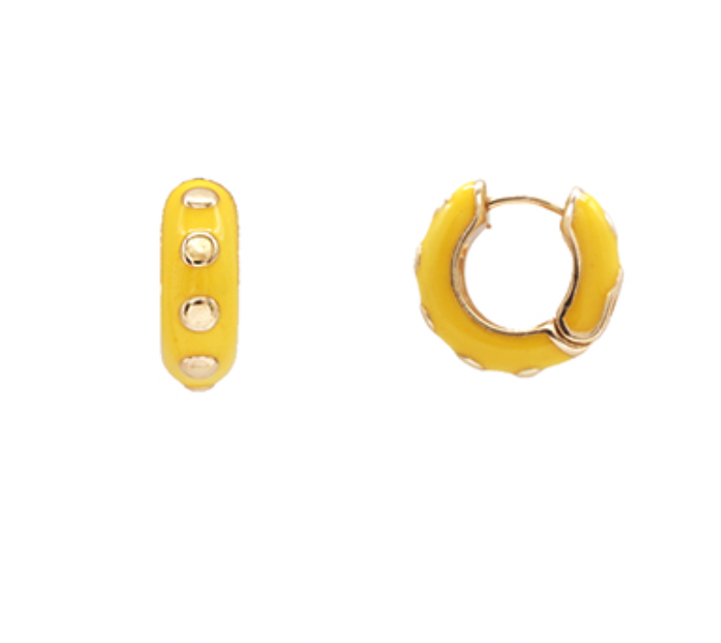 Dot Huggie Hoop Earrings