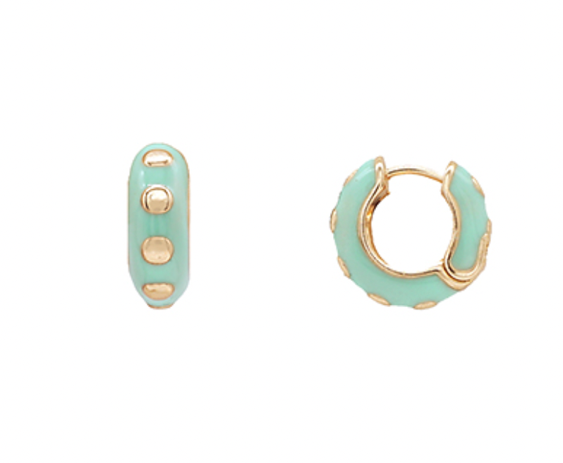 Dot Huggie Hoop Earrings
