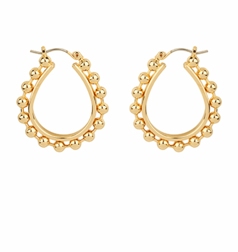Dotted Teardrop Hoop Earrings