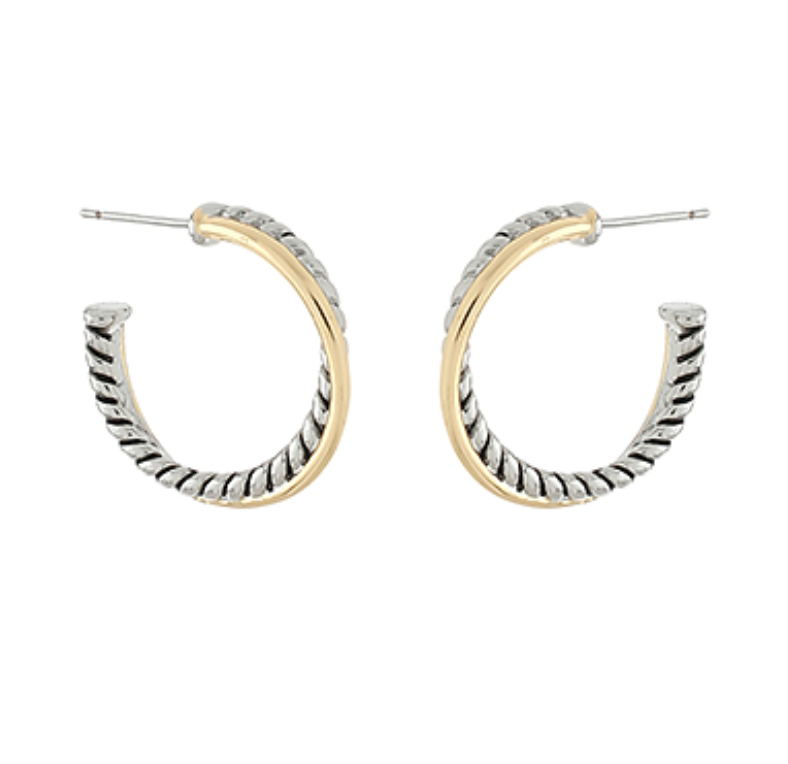 Twist Multi Metal Hoops