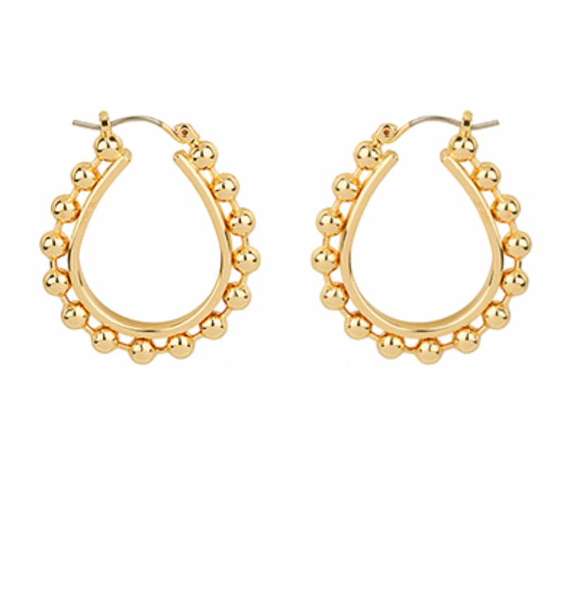Dotted Teardrop Hoop Earrings