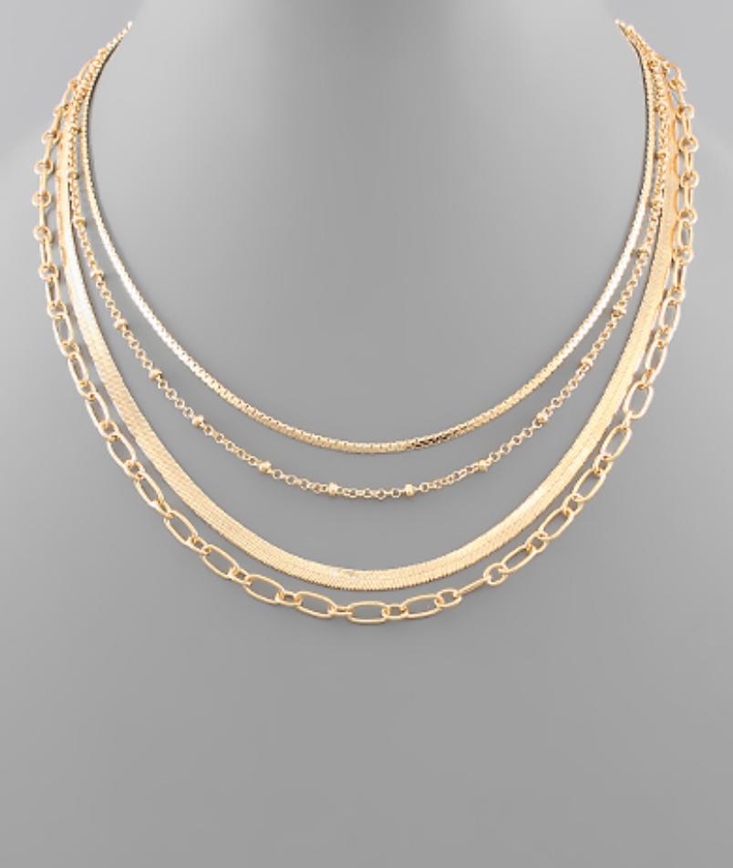 Link & Snake Chain Necklace Set