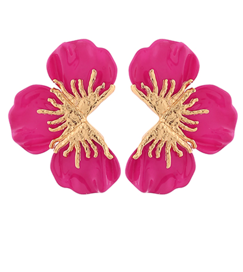 Textured Flower Earrings