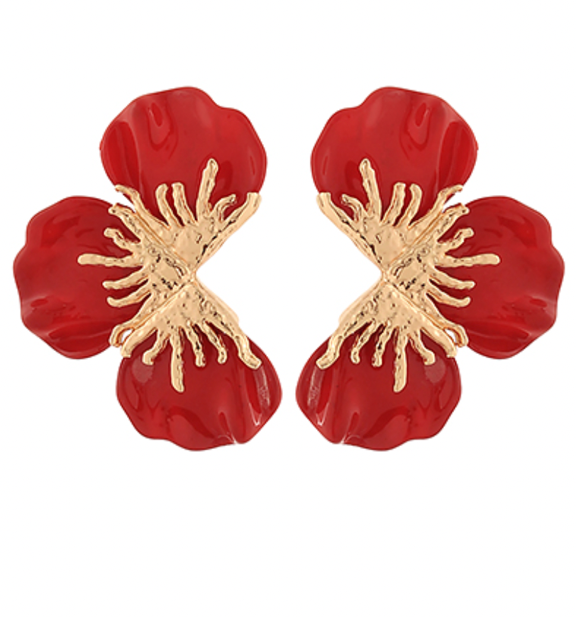 Textured Flower Earrings