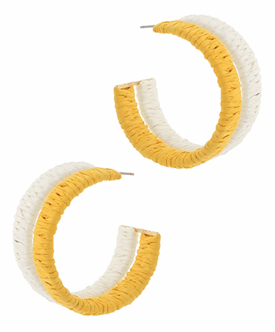 Layered Raffia Hoops