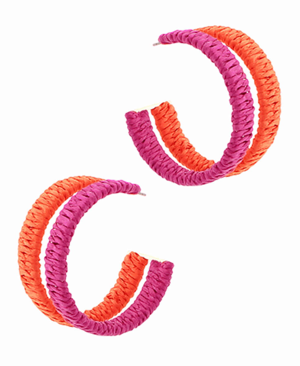 Layered Raffia Hoops