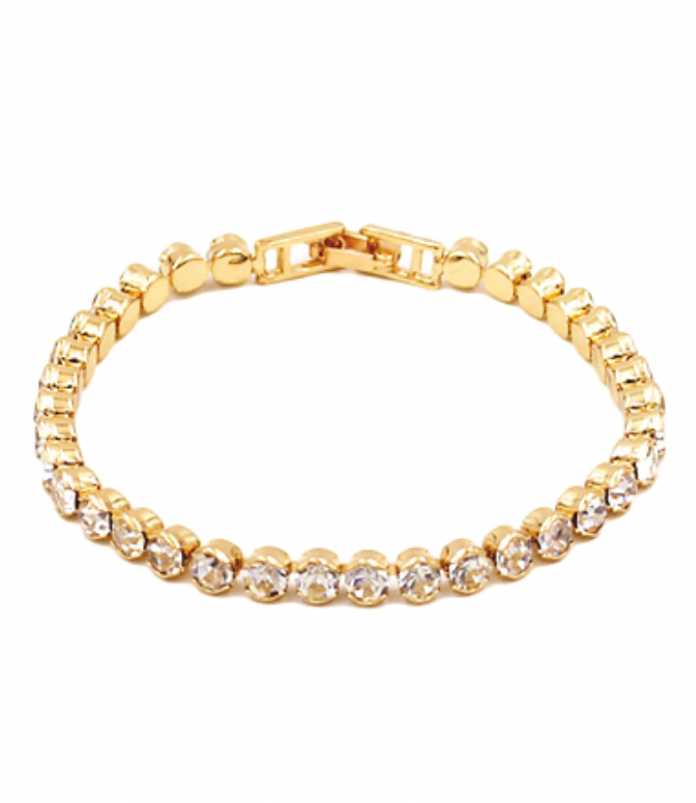 Round Rhine Stone Tennis Bracelet