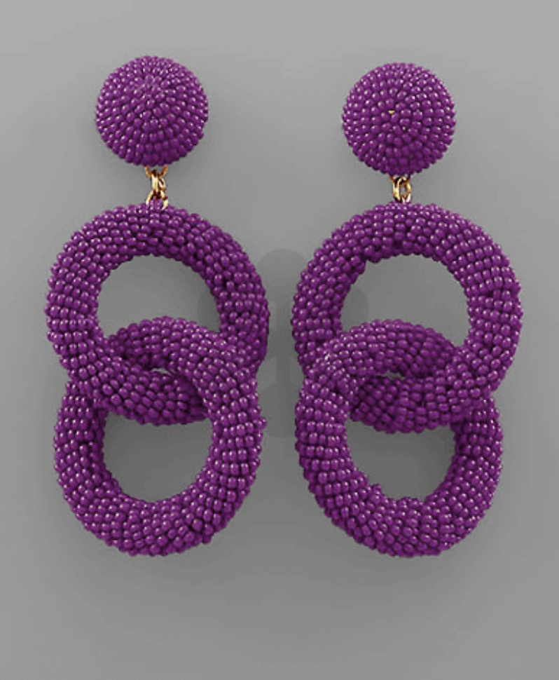 Seed Bead Loop Link Earrings