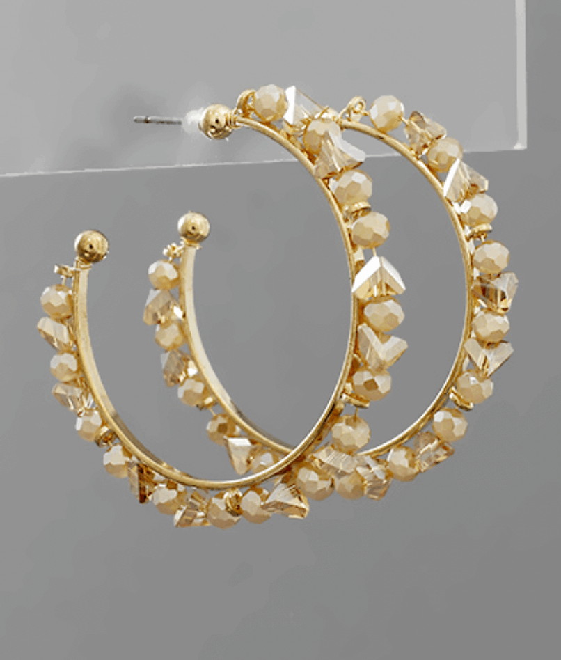 Topaz Beaded Hoops