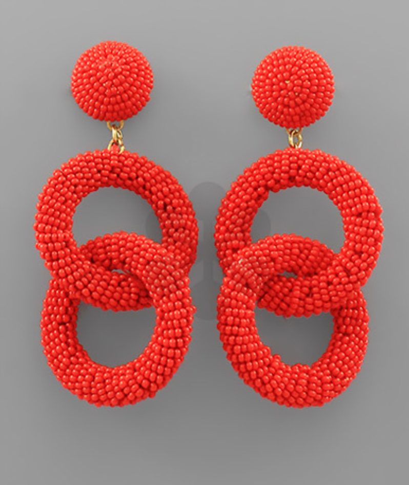 Seed Bead Loop Link Earrings