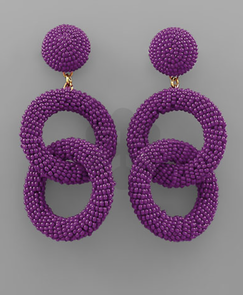 Seed Bead Loop Link Earrings