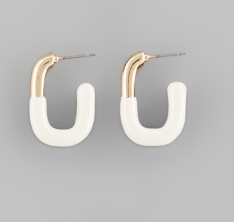 Two-Tone Oval Earrings