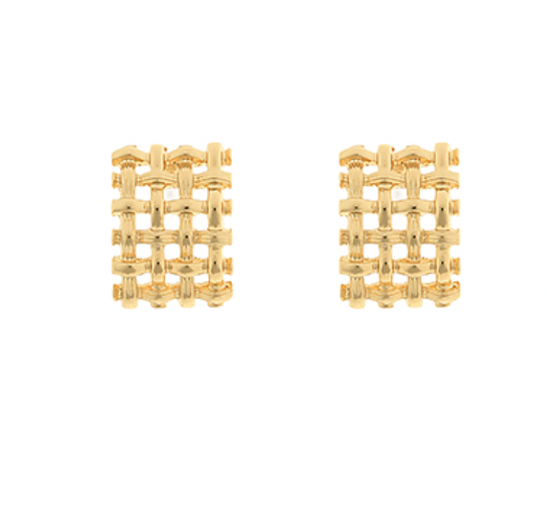 Net Textured Stud Earrings