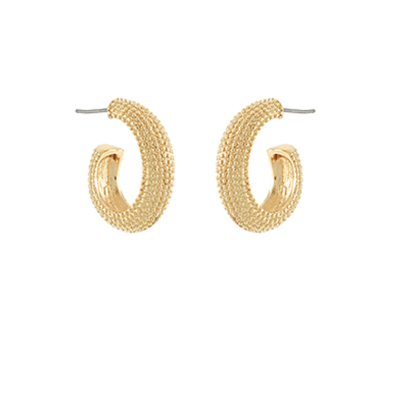 Textured Oval Hoop Earrings