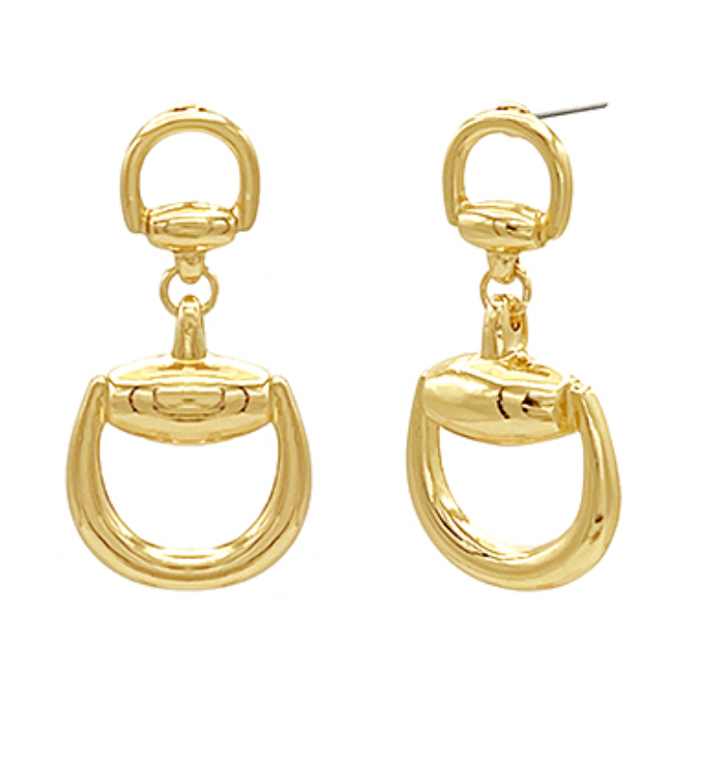 Double Horse Bit Stud Earrings
