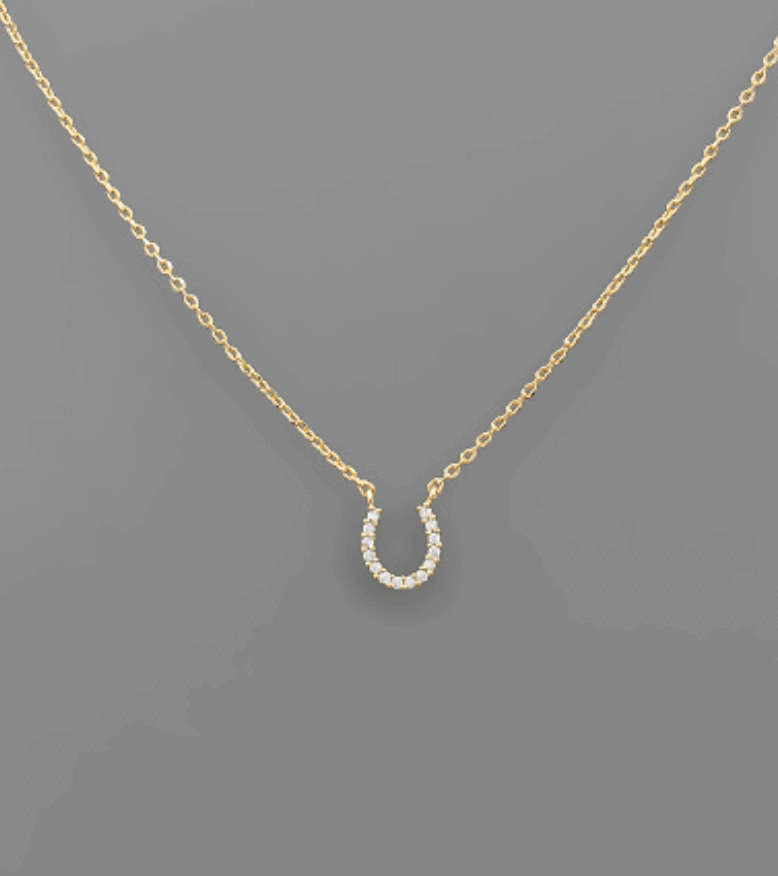 Horseshoe CZ Necklace