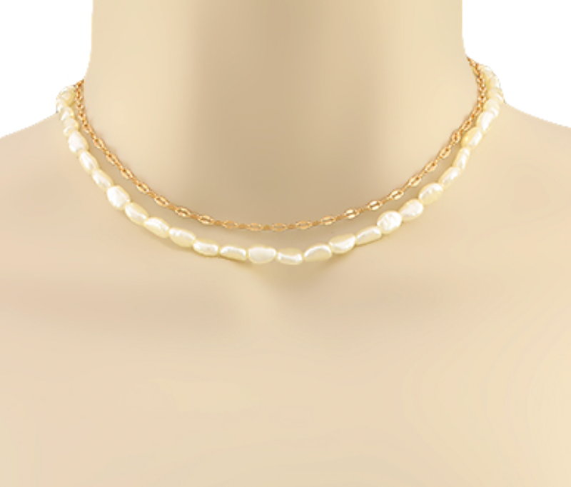 Layered Pearl Choker Necklace