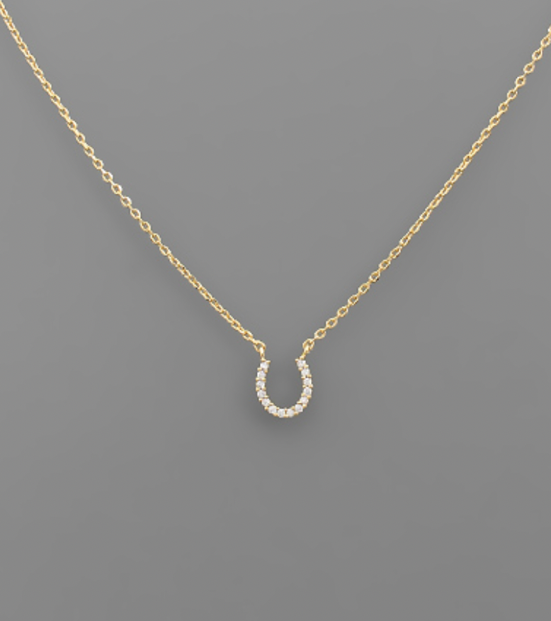 Horseshoe CZ Necklace