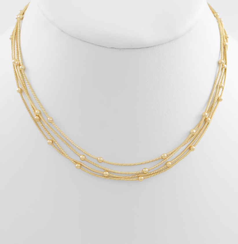 Multi Layer Chain Ball Necklace