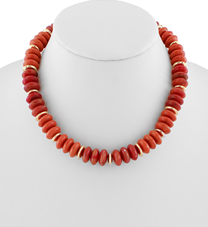 Wide Marble Bead Necklace