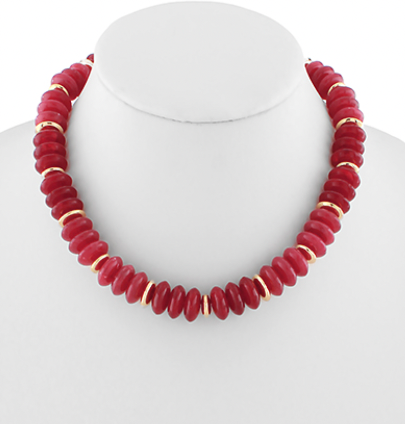 Wide Marble Bead Necklace