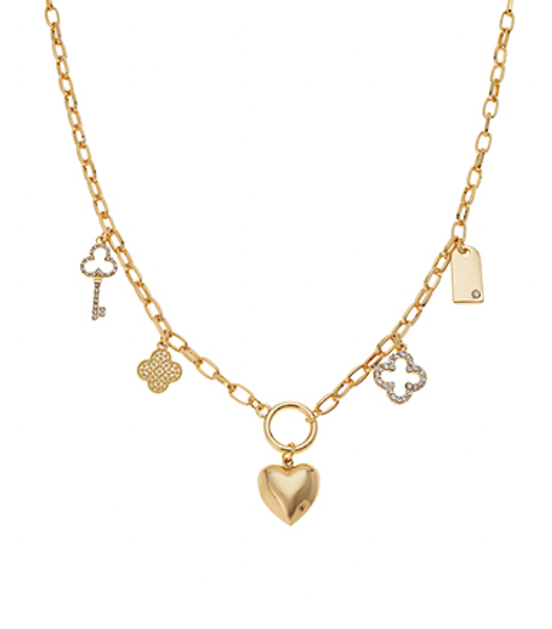 Multi Heart Charm Pendant Necklace