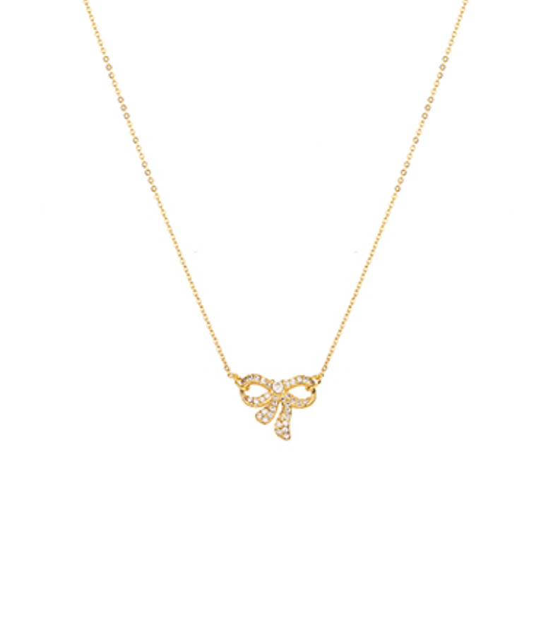 Whimsy Bow CZ Necklace
