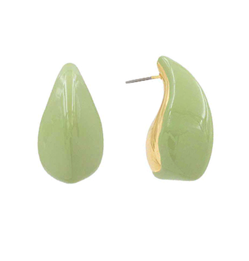 Coated Angle Teardrop Stud Earrings