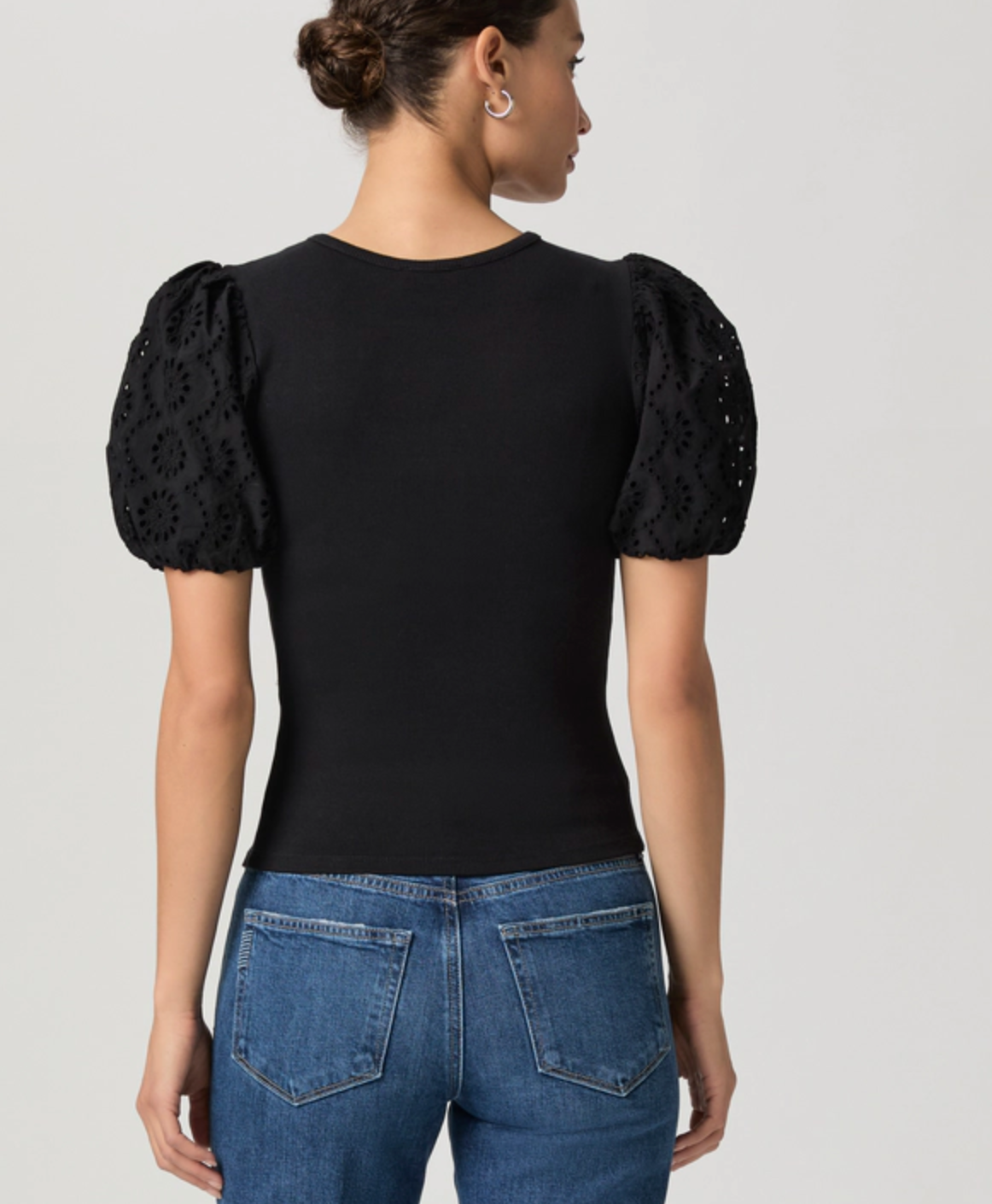 Paige Black Sweater Puff Sleeve