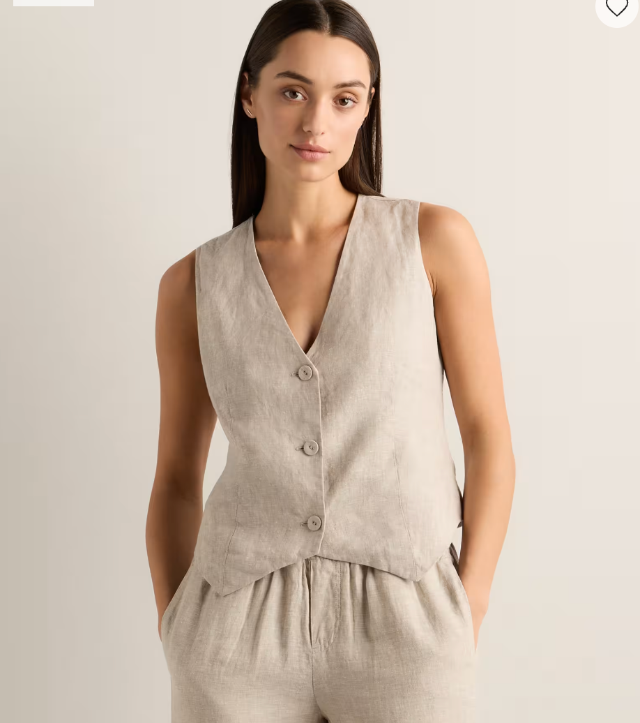 Quince Tan Linen Vest