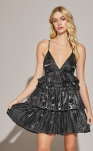 Black Ruffle Tiered Dress