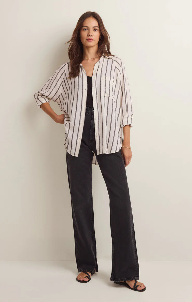 Perfect Striped Linen Top