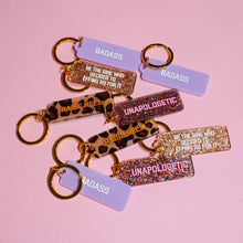 Load image into Gallery viewer, Raise Hell Leopard Rectangle Keytag