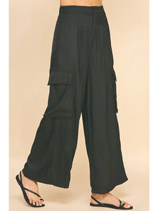 Relaxed Fit Cargo Pants - Black