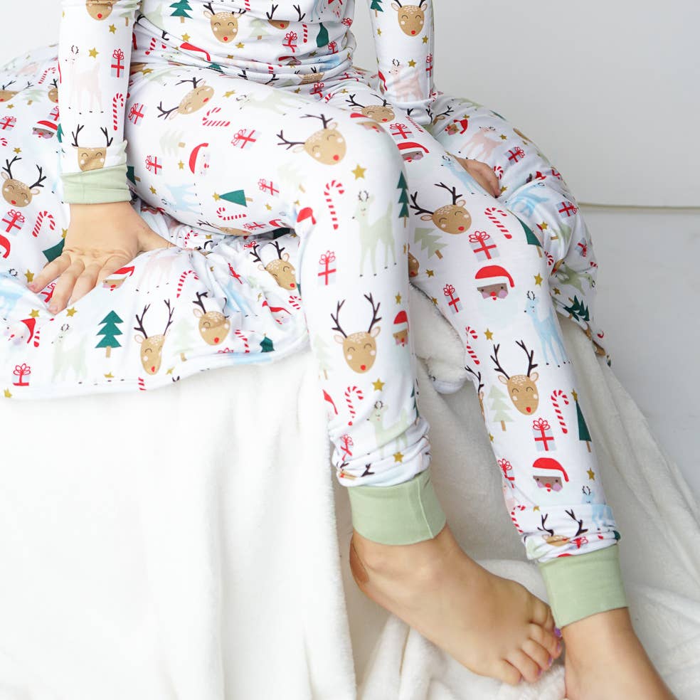 Santa and Friends Holiday Christmas Bamboo Pajamas Kids