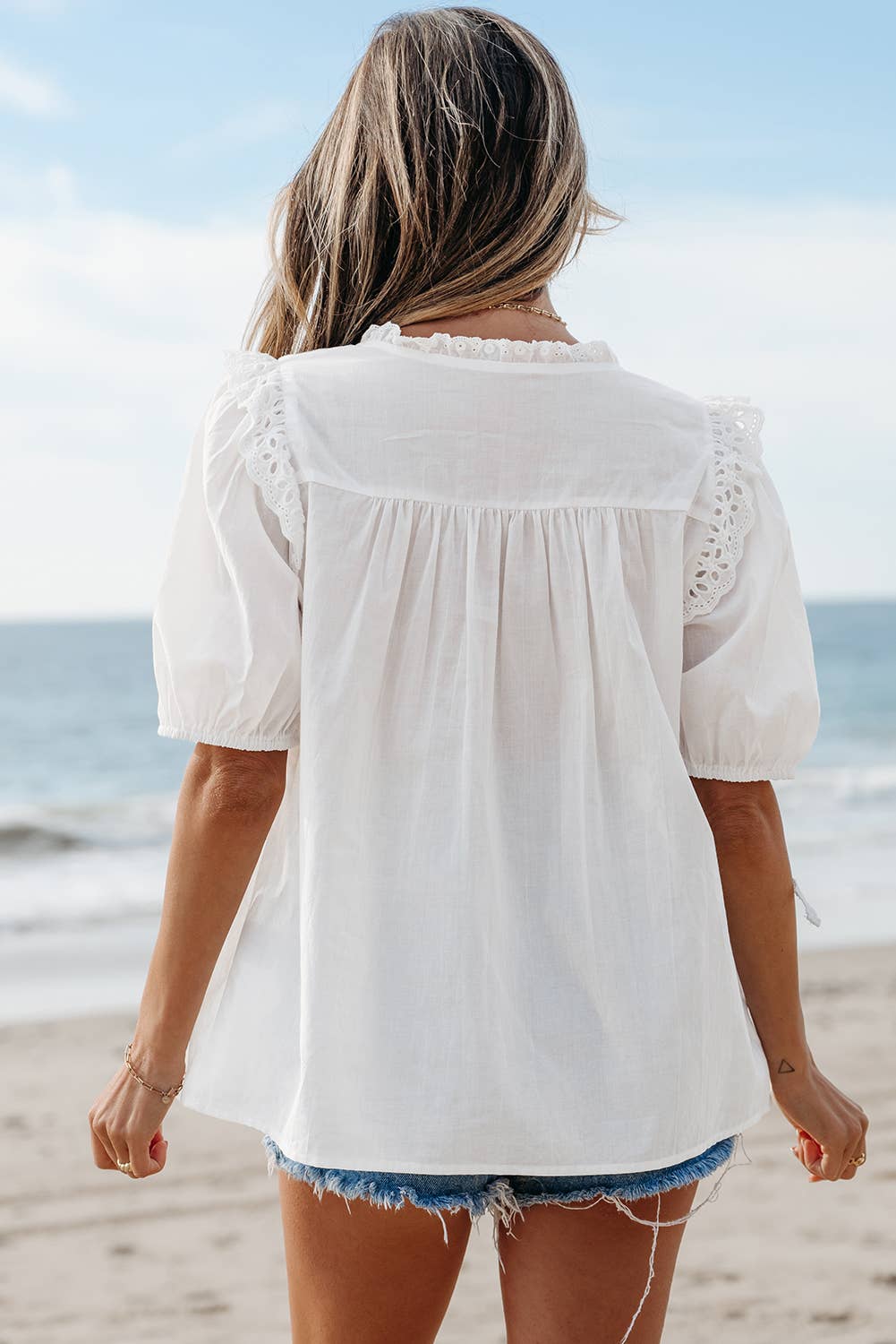 Embroidered Short Sleeve Top – Six Sisters Boutique-NULU