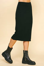 Load image into Gallery viewer, Cable Knit Sweater Skirt - Black