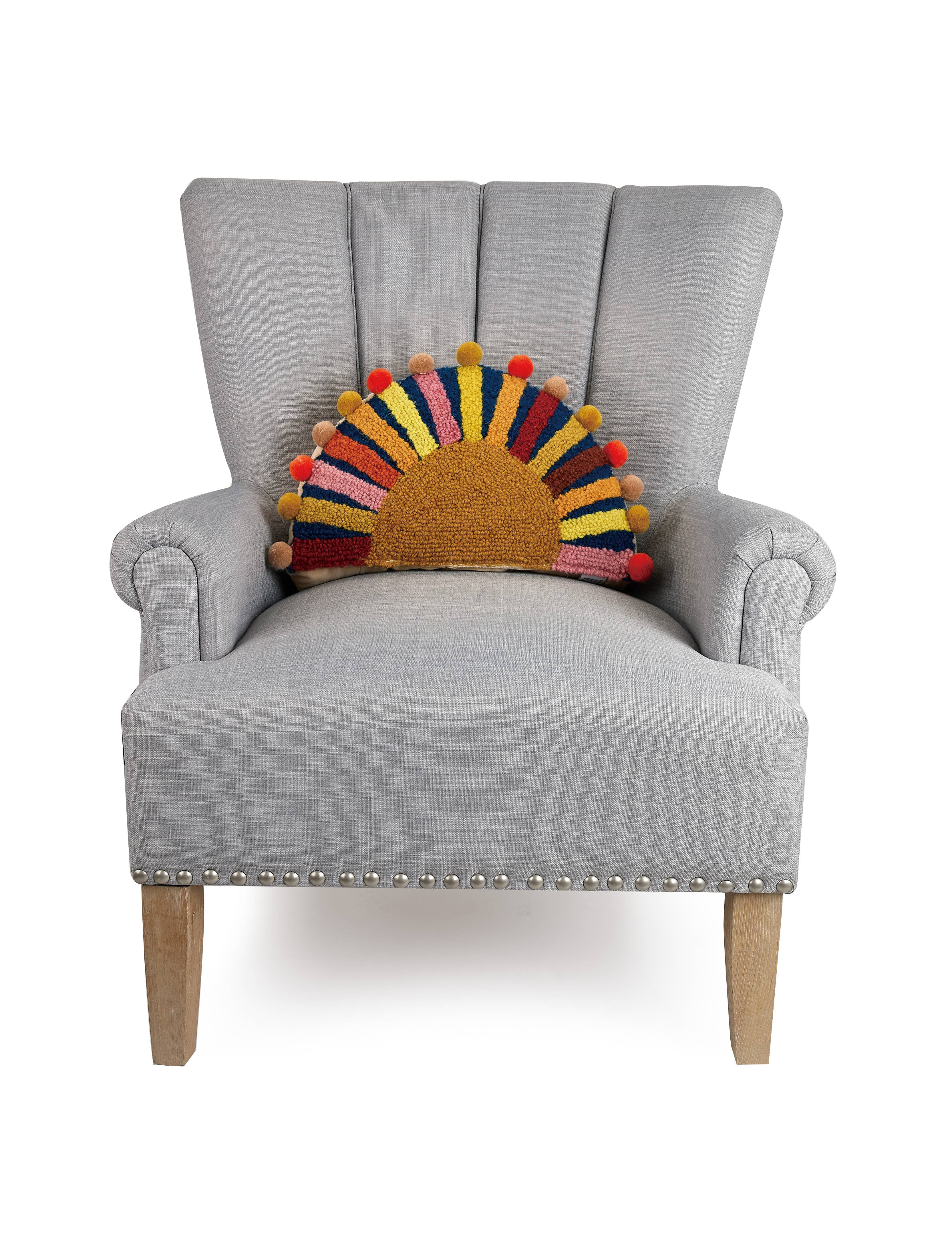 Good Day Sunshine Pom Poms Hook Pillow by Justina Blakeney