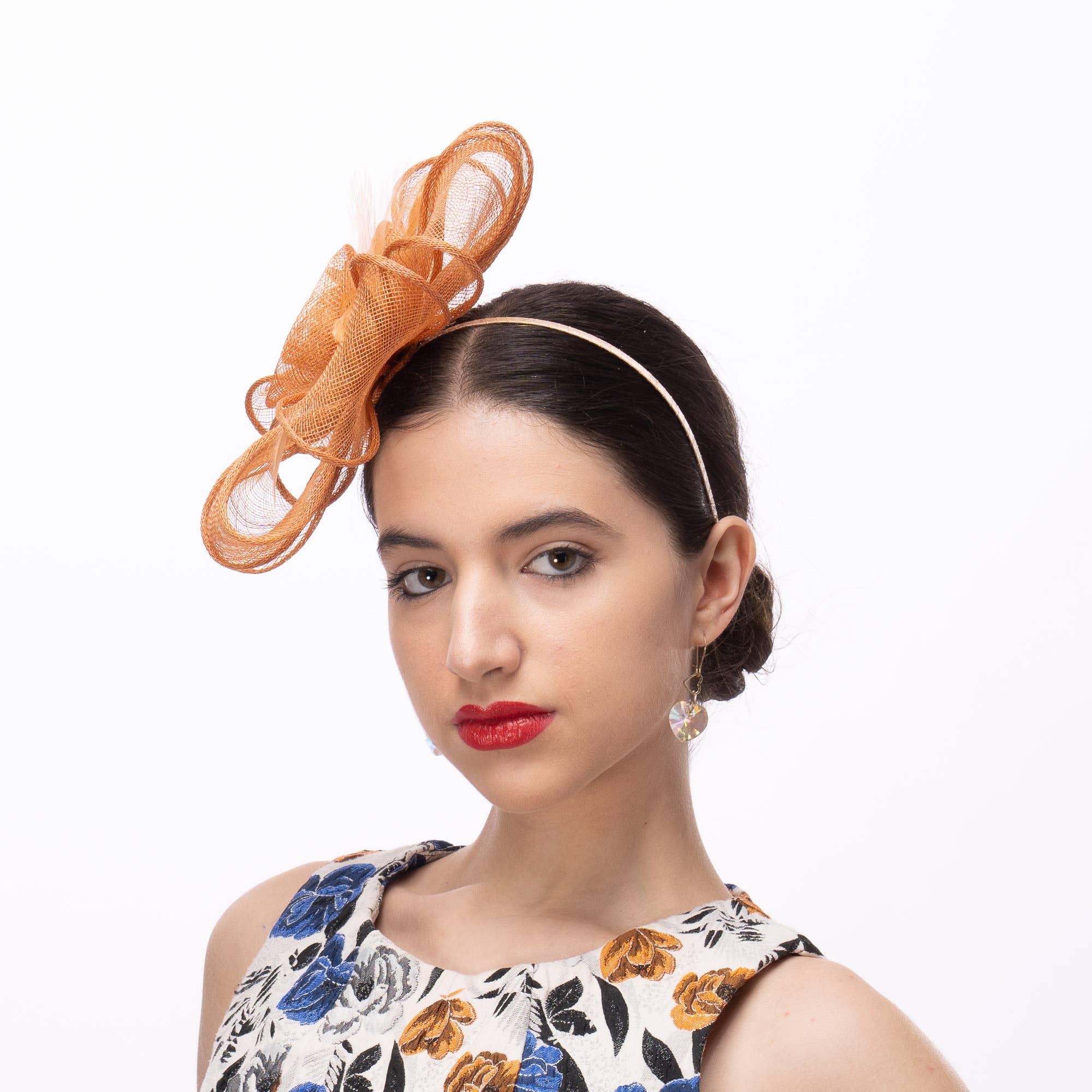 Flower Fascinator Supported With A wire Headband