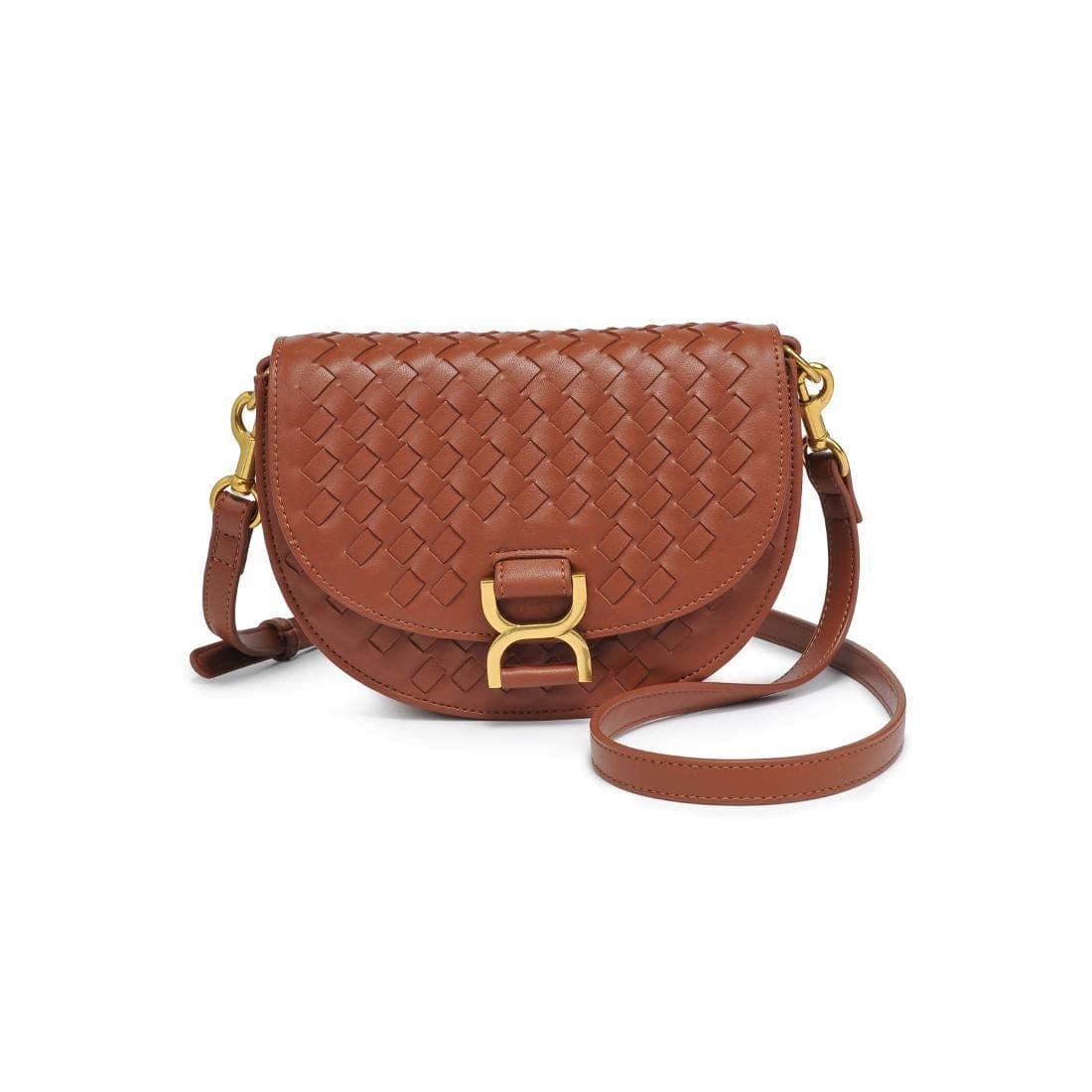 Alise Woven Crossbody Bag: Light Chocolate