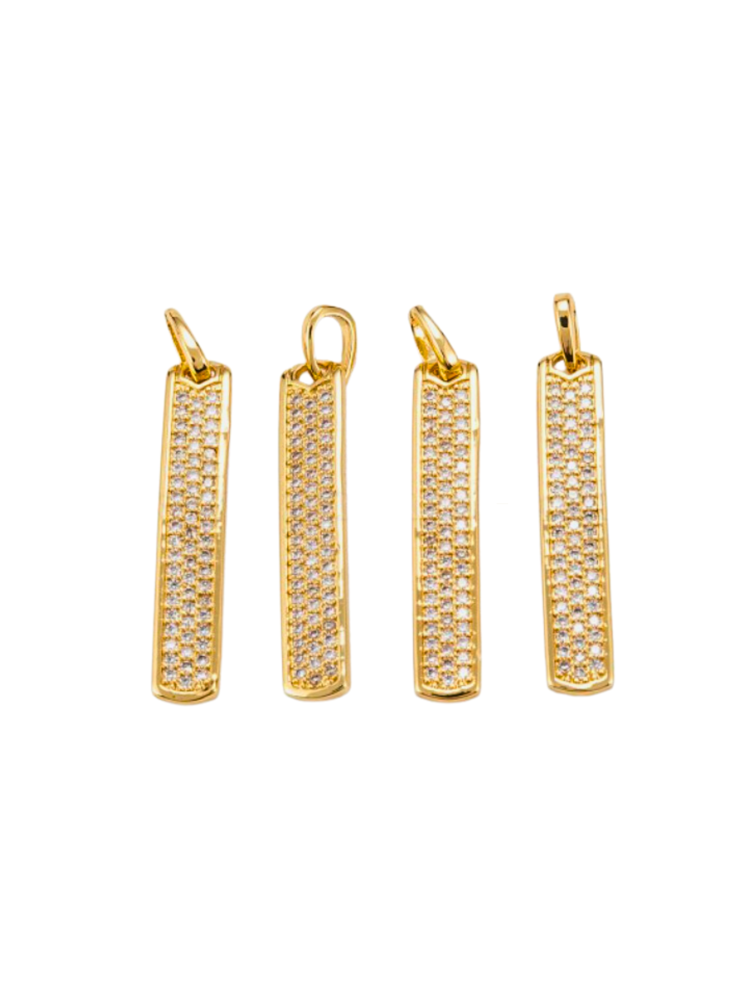 Gold Micro Pave Bar Charm