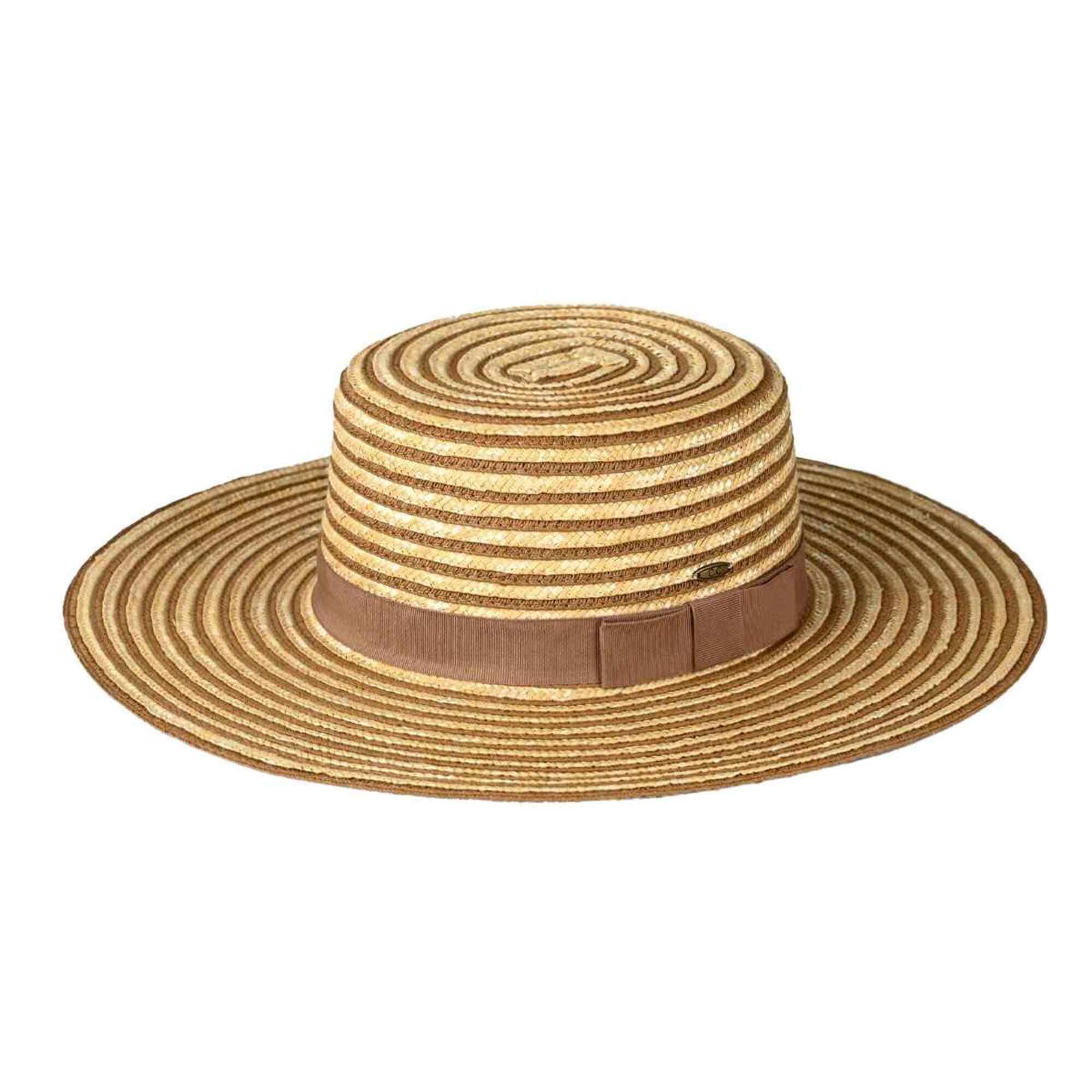Kara Striped Boater Hat