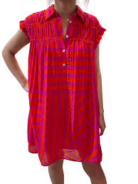 Vibrant Striped Shirt Dress