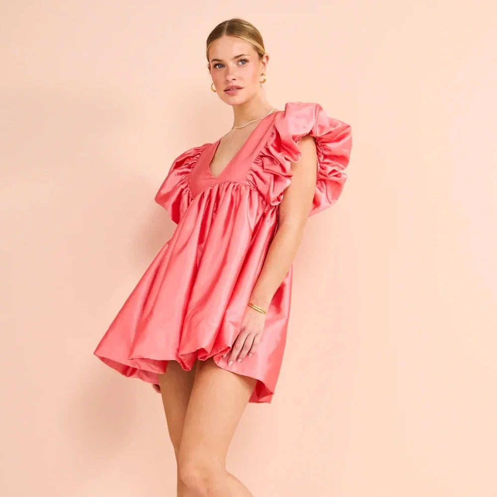 Hansel&Gretel Coral Taffeta Mini
