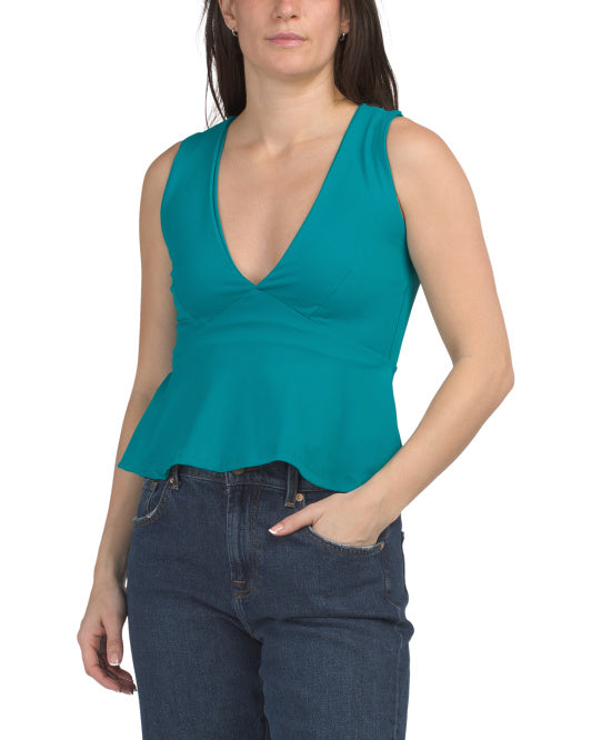 Susana Monaco Teal VNeck Tank