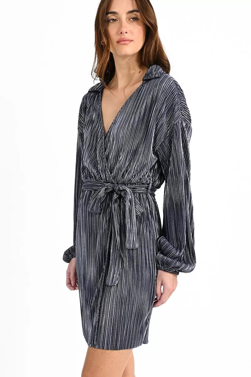 Pleated Wrap Dress