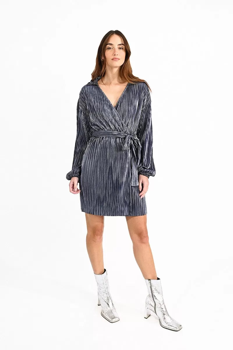 Pleated Wrap Dress