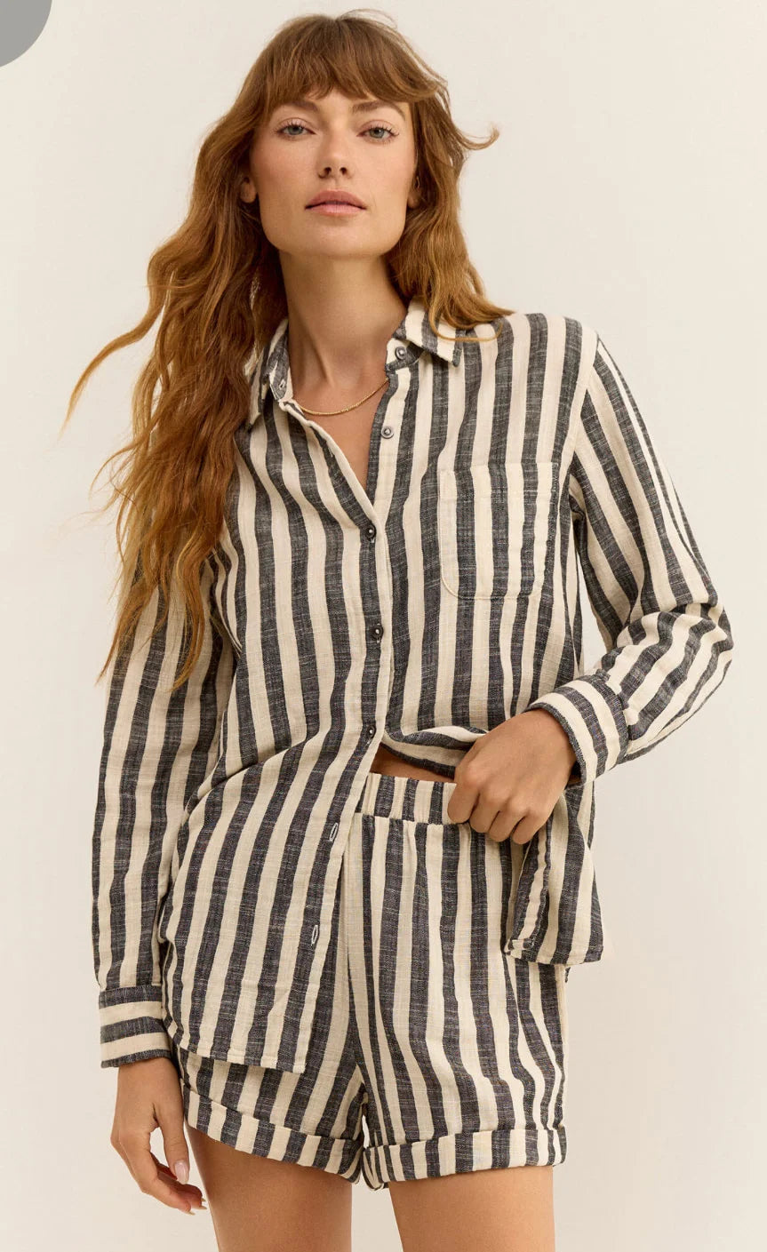 Saturdays Stripe Gauze Shirt