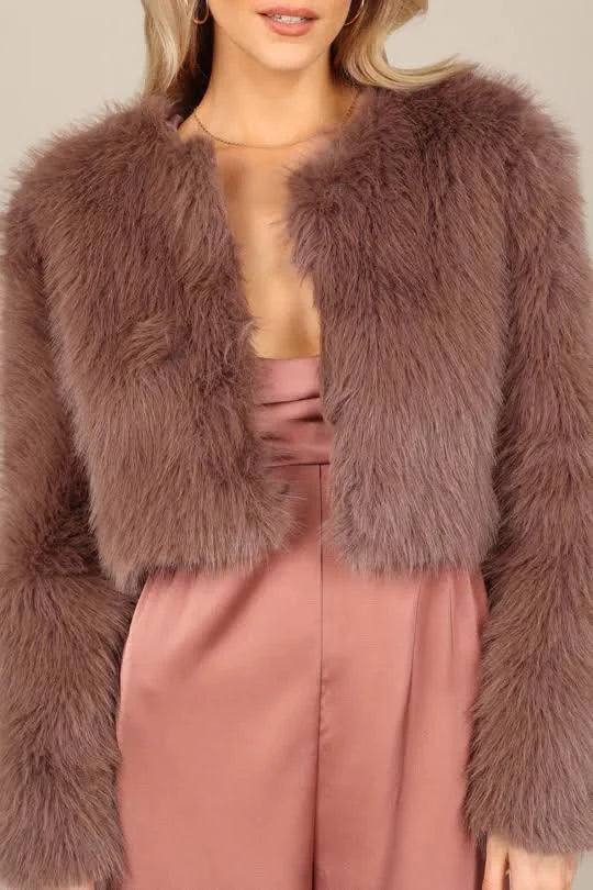 Cropped Faux Fur Jacket