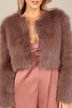 Load image into Gallery viewer, Cropped Faux Fur Jacket